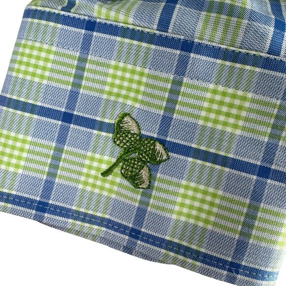 New Peter Millar Long Sleeve Button Up Shirt Check Pattern Green Size M - Picture 6 of 7